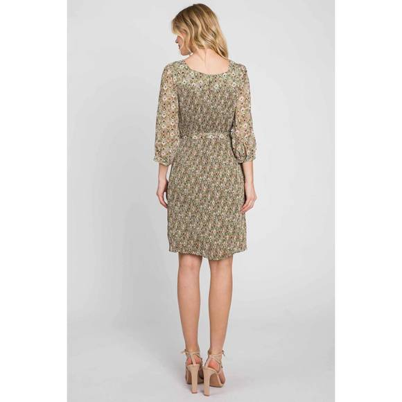 NEW ELLEBORN chiffon pleated dress in green - Picture 8 of 9